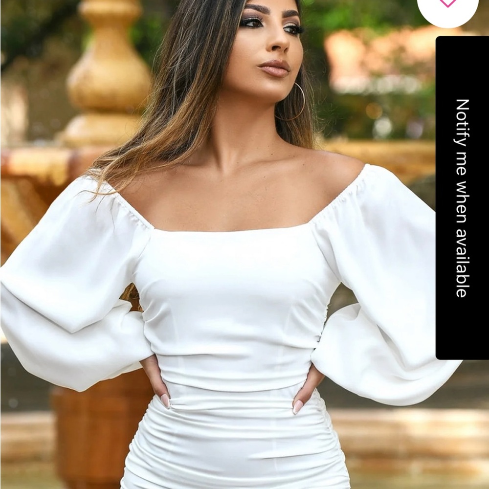 PromGirl White Long Sleeve Dress